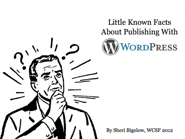 Little Known Facts About Publishing with WordPress